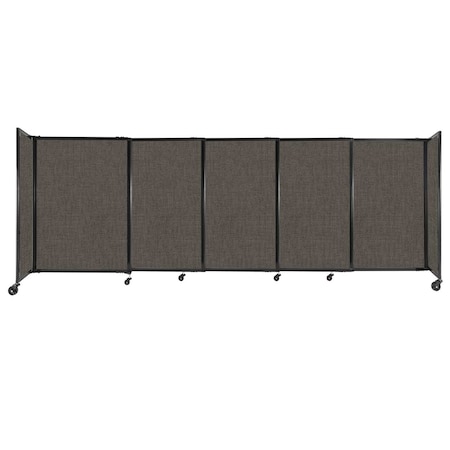 Versare StraightWall Sliding Portable Partition 11'3" x 4' Mocha Fabric 1448544
